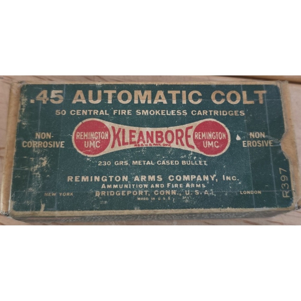 Vintage Remington Kleanbore .45 Automatic Colt Empty Ammo Box 230 Gr UMC R397